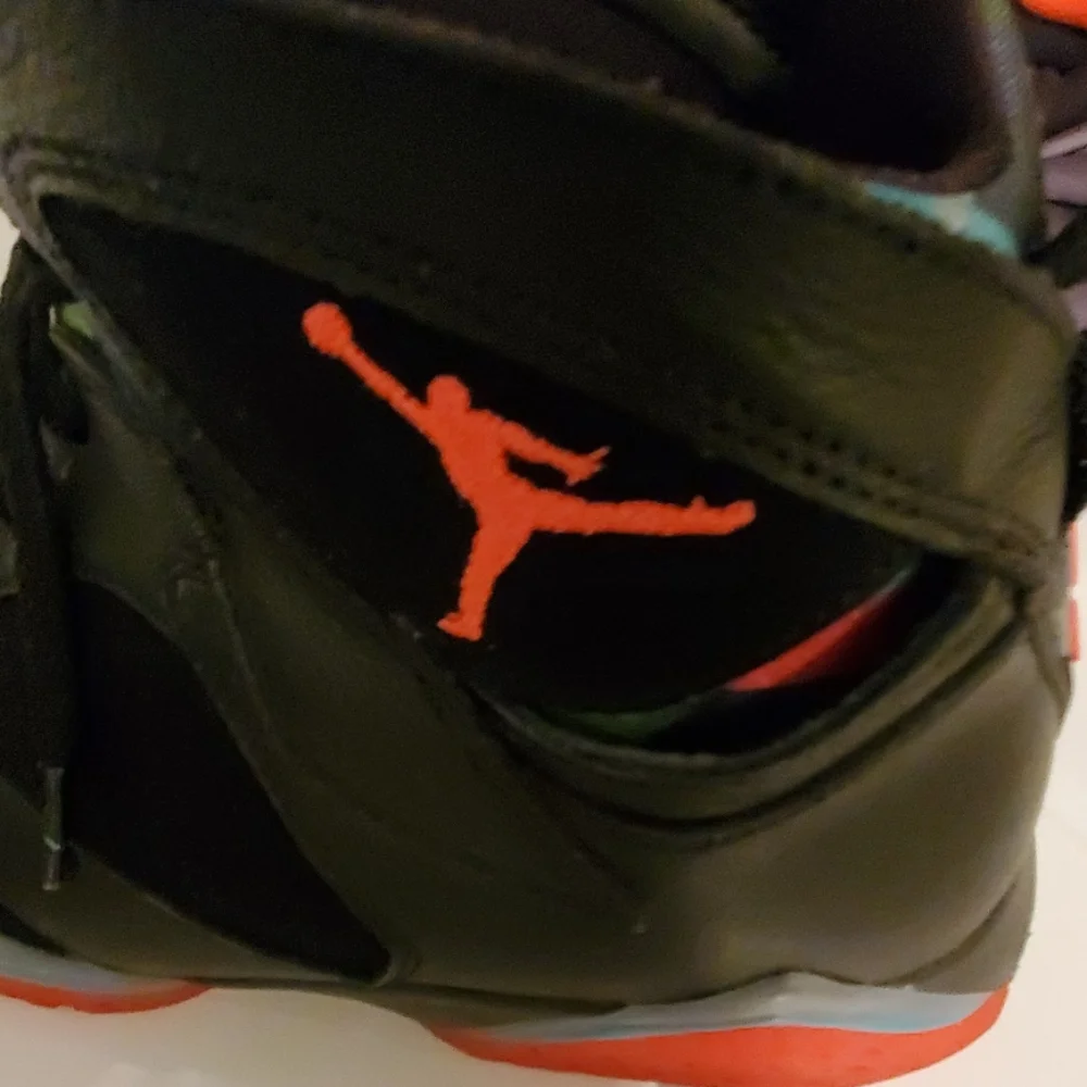 Jordan 7 Black and Multicolor Sneakers - Picture 3 of 6